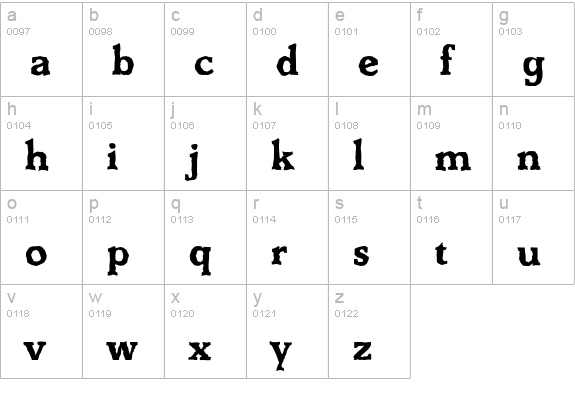DerringerAntique-Bold lowercase a-z preview