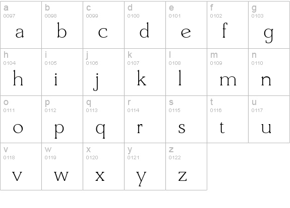 DerringerSerial-Xlight-Regular lowercase a-z preview