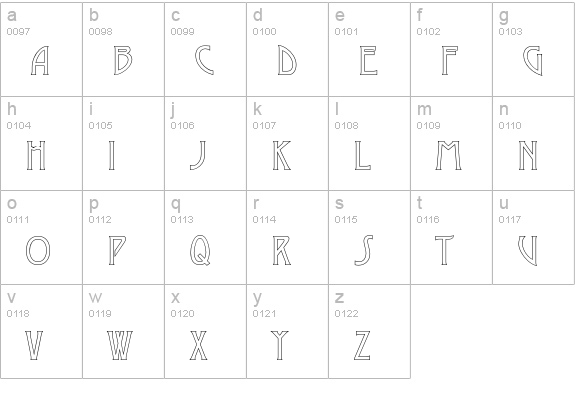 Desdemona lowercase a-z preview