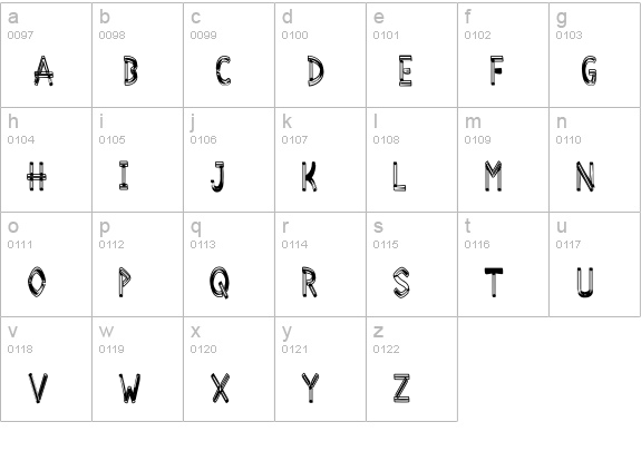Desiderata Overwrought lowercase a-z preview