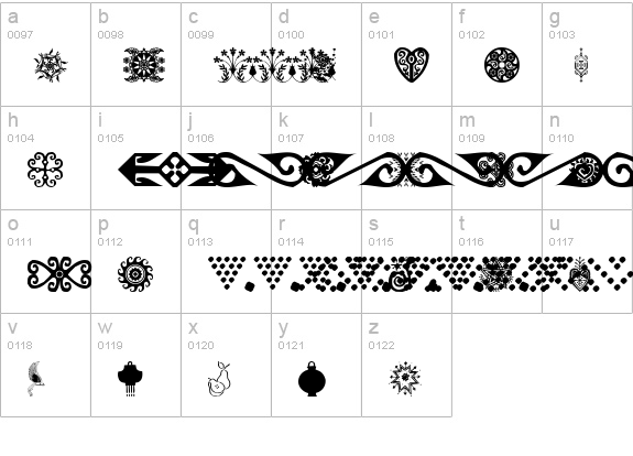 Designer Stuff lowercase a-z preview
