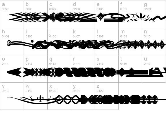 DesignerDividers lowercase a-z preview