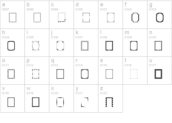 DesignerFramesTwo lowercase a-z preview