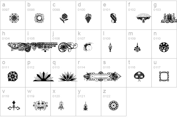 DesignerMotifsTwo lowercase a-z preview