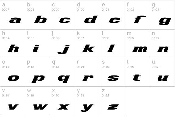 Desperado lowercase a-z preview