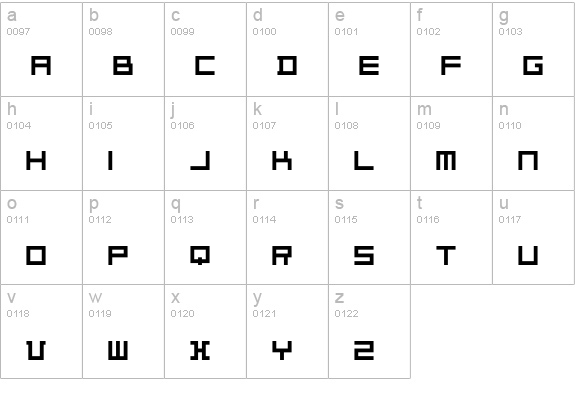 DeStijl lowercase a-z preview