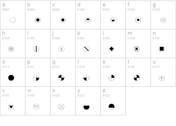 DeStijl Extras lowercase a-z preview