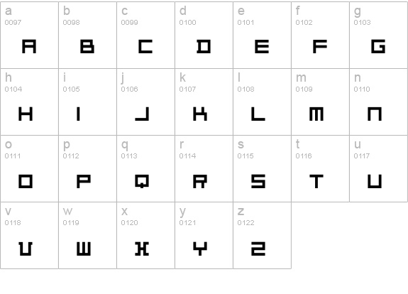 DeStijl-Regular lowercase a-z preview
