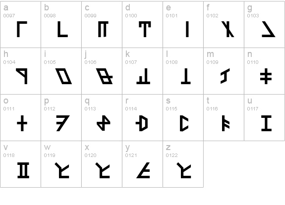 Dethek Dwarvish-FR  lowercase a-z preview