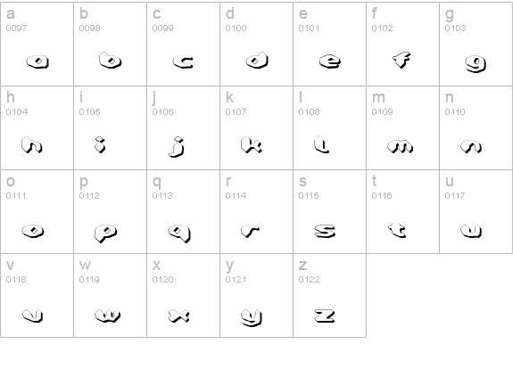 Detonator Shadow lowercase a-z preview