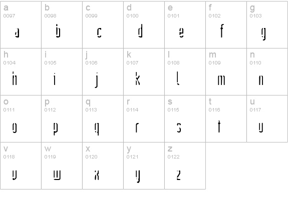Devil's Handshake lowercase a-z preview