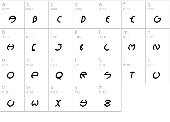 Devil Heavy Italic lowercase a-z preview