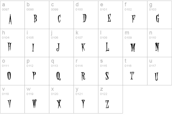 Deviliette lowercase a-z preview
