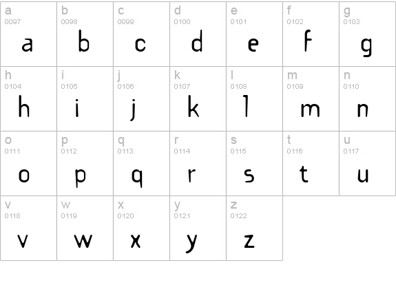 Dewsbury lowercase a-z preview