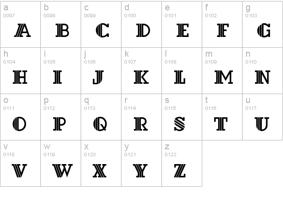 Dextor D lowercase a-z preview