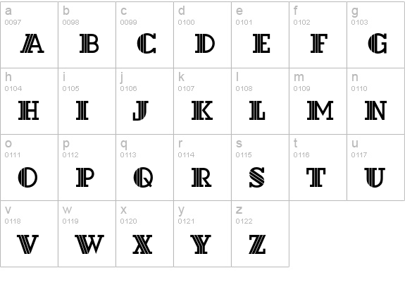 DextorEF lowercase a-z preview