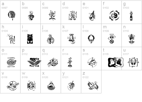 DF Celebrations lowercase a-z preview