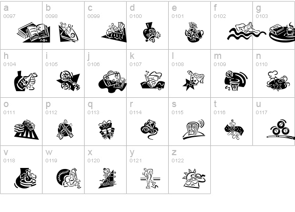 DF Diversions lowercase a-z preview