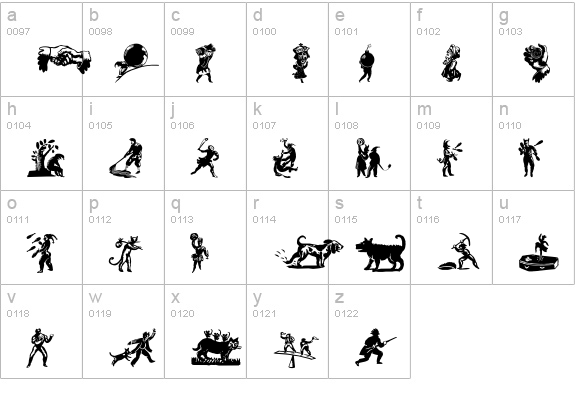 DF Primitives lowercase a-z preview