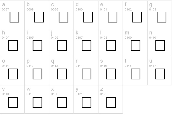 DG_AachenOutline lowercase a-z preview