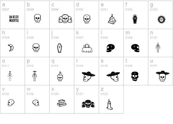 Dia De Los Muertos BV lowercase a-z preview