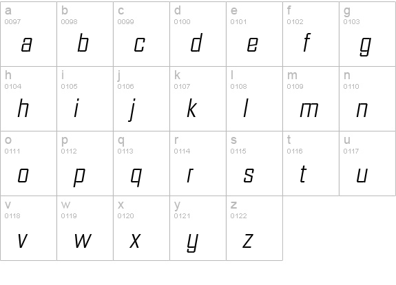 DiamanteEF-LightItalic lowercase a-z preview