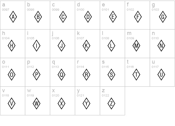 Diamond Positive Std lowercase a-z preview