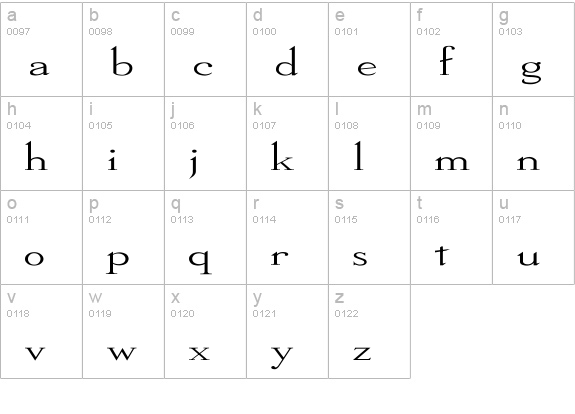 Dickens Ex lowercase a-z preview
