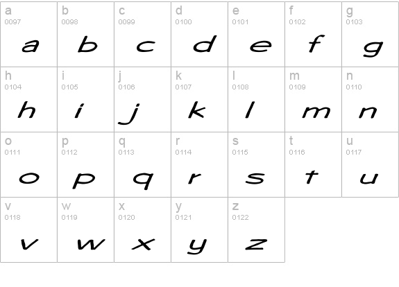 Diego1 Ex Italic lowercase a-z preview