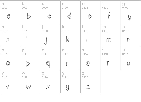Diego1HC lowercase a-z preview