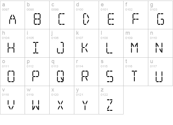 Digital dream Narrow lowercase a-z preview