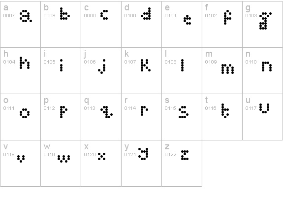 Digital Font by Audrey Regular lowercase a-z preview