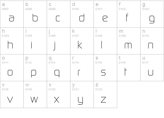 Digital-Lgt lowercase a-z preview