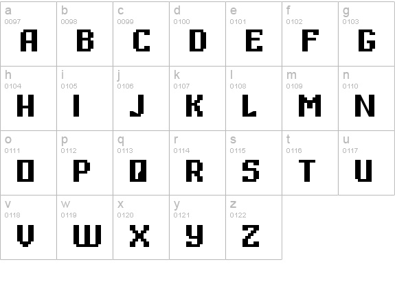 Digital Thin lowercase a-z preview