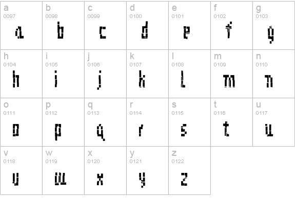 DigitalDecay-Normal lowercase a-z preview