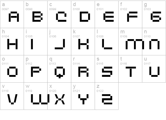 Digitalema lowercase a-z preview