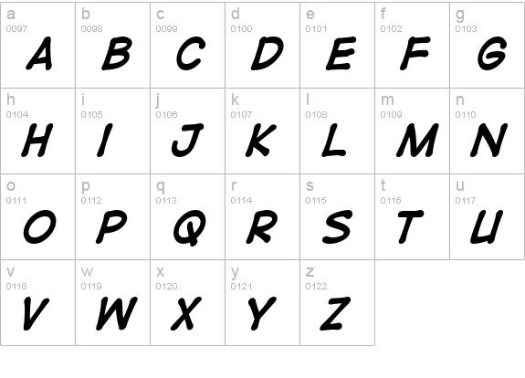 DigitalStrip Bold lowercase a-z preview