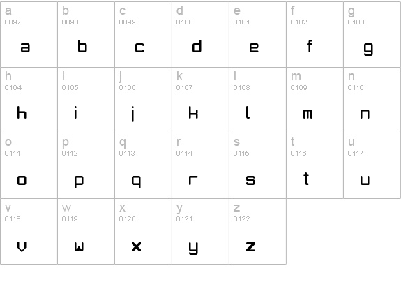 Digitrix Regular lowercase a-z preview