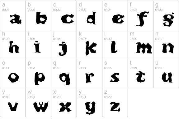 Dikovina Bold lowercase a-z preview