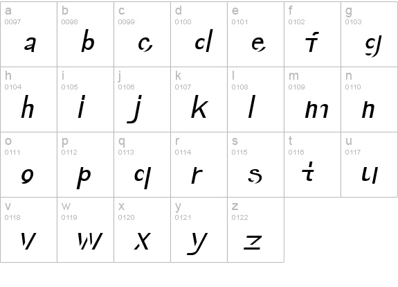 Dilemma Blue lowercase a-z preview