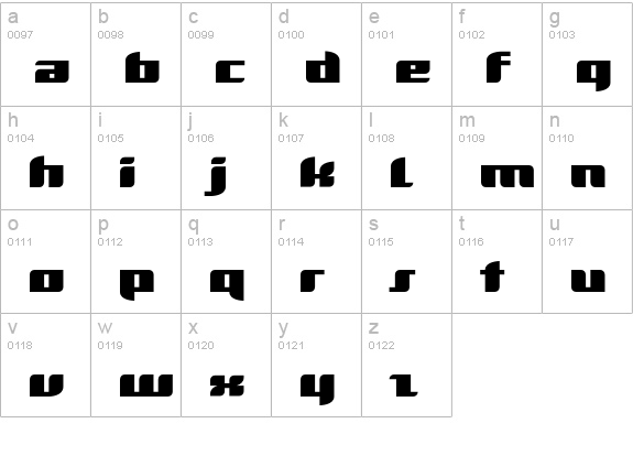 Dimentia-Wide lowercase a-z preview
