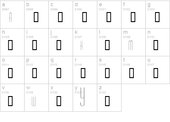 Diner Skinny lowercase a-z preview