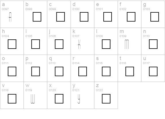 DinerSkinny lowercase a-z preview