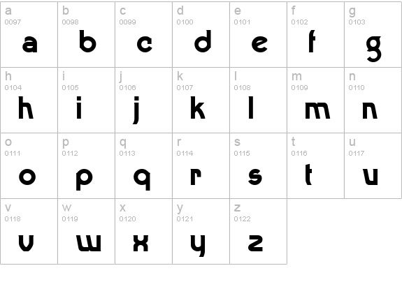 Dingaling Regular lowercase a-z preview