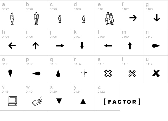 Dingbests-Regular lowercase a-z preview