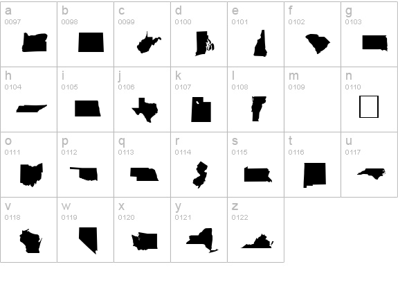 DingMaps lowercase a-z preview