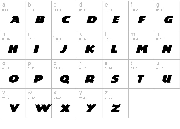 DinosauriaExtended Italic lowercase a-z preview