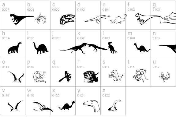 DinosoType lowercase a-z preview