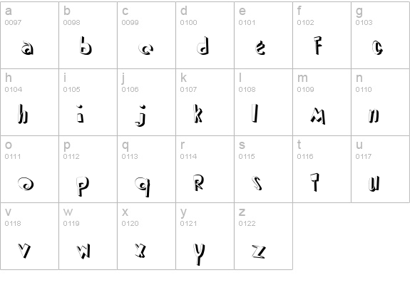 DiPed Thick lowercase a-z preview