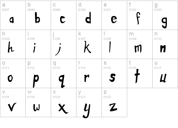 Dirty Duo lowercase a-z preview